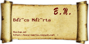 Bács Márta névjegykártya