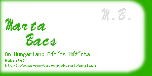 marta bacs business card